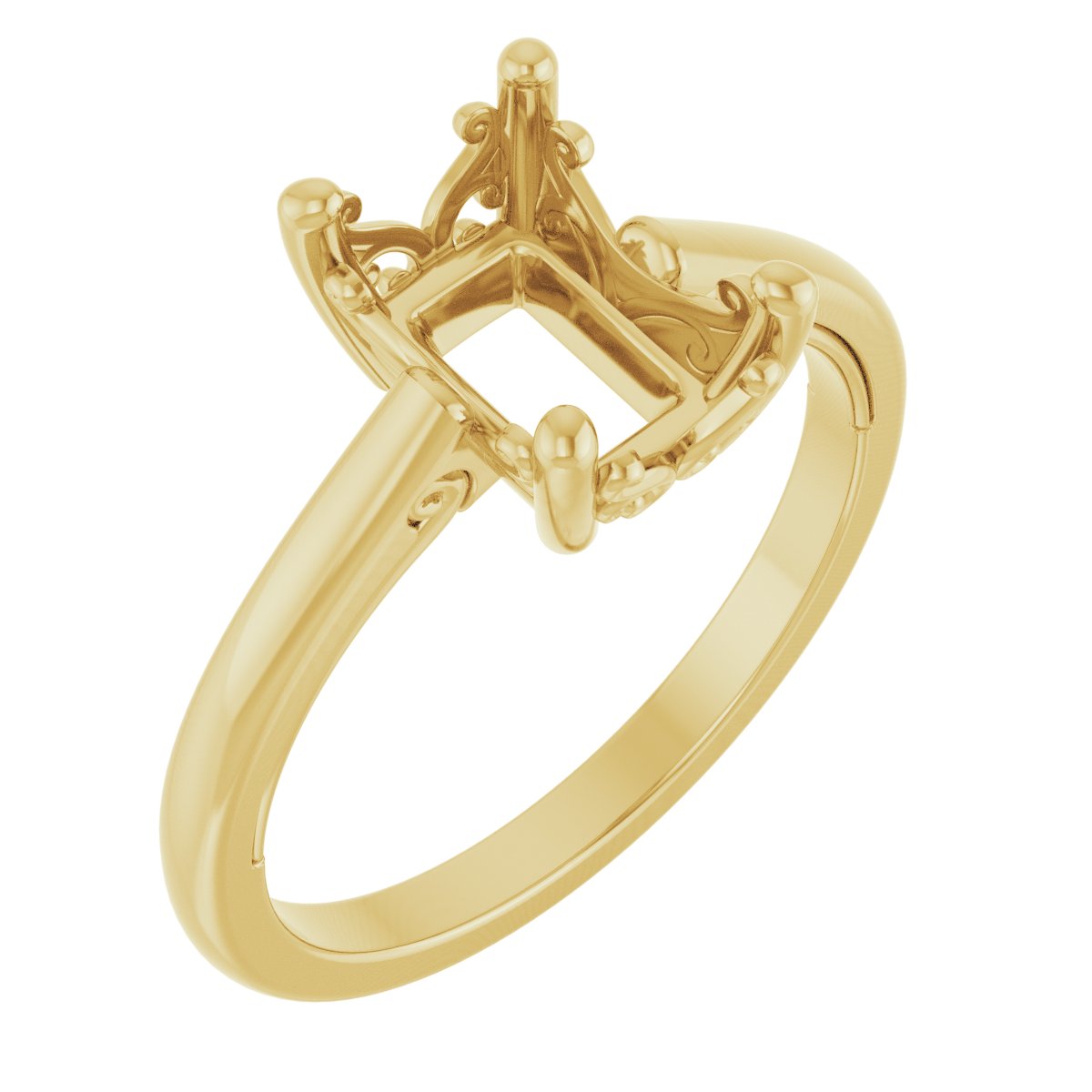 Solitaire Vintage-Inspired Scroll Engagement Ring