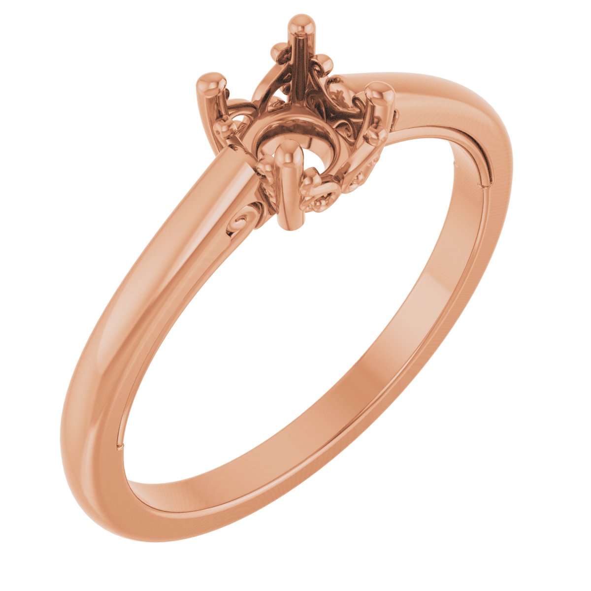 Solitaire Vintage-Inspired Scroll Engagement Ring