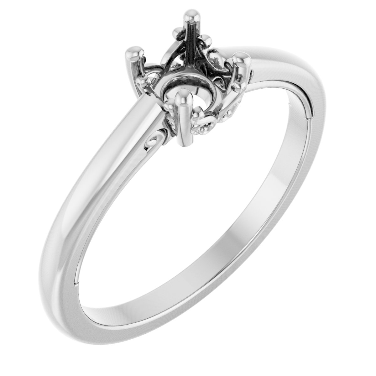 Solitaire Vintage-Inspired Scroll Engagement Ring