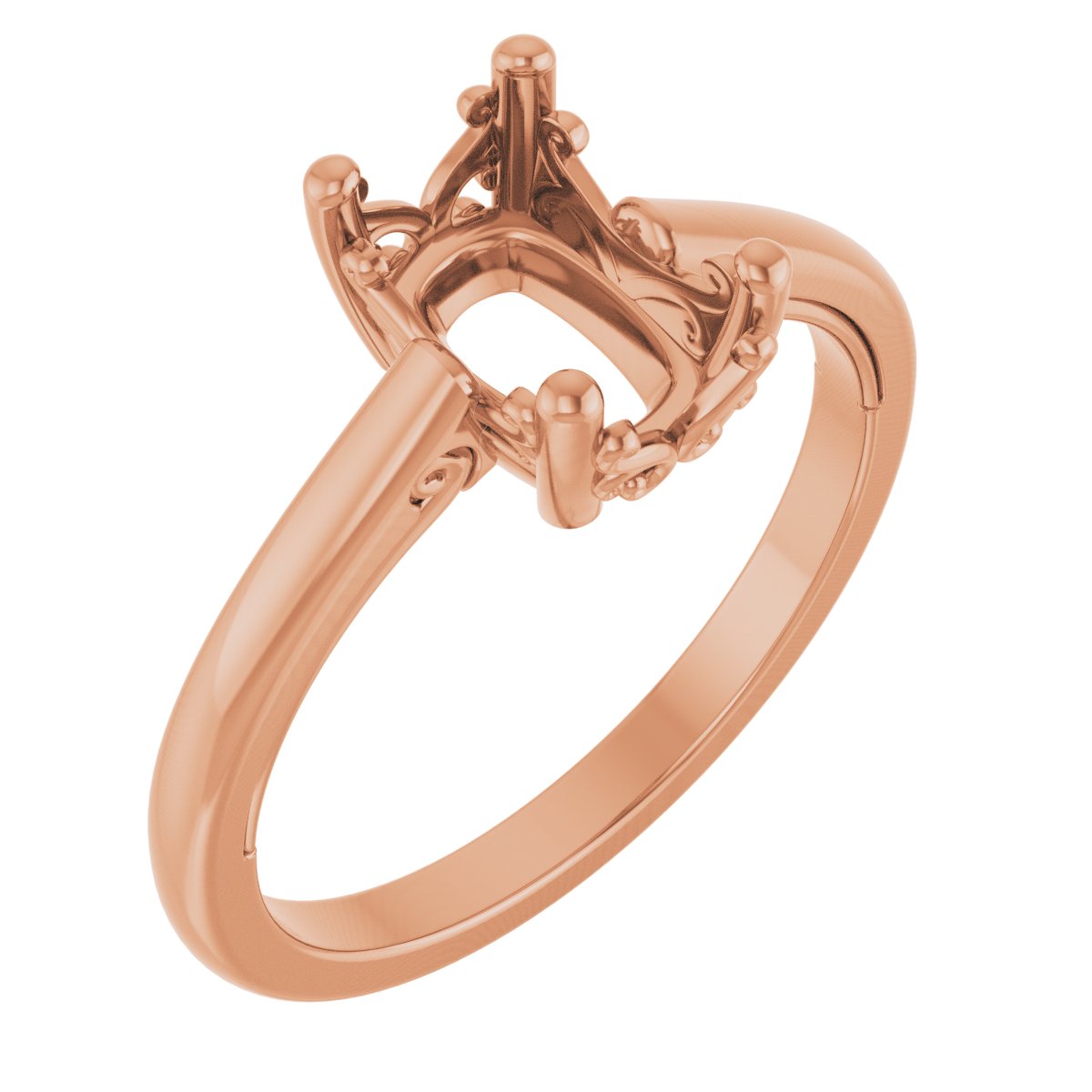 Solitaire Vintage-Inspired Scroll Engagement Ring