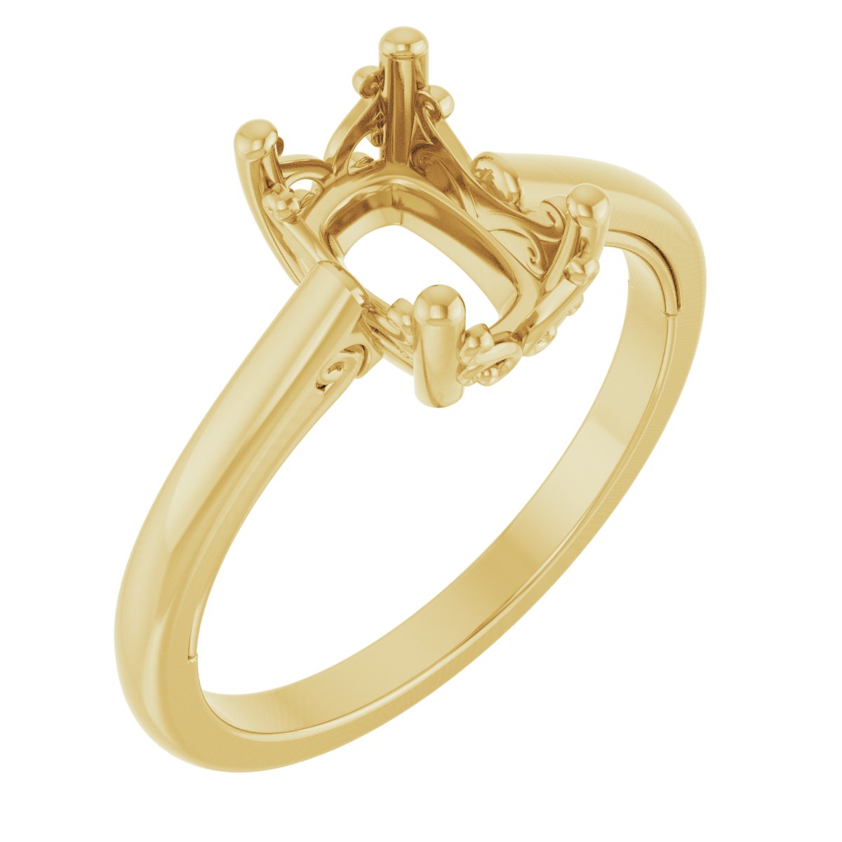 Solitaire Vintage-Inspired Scroll Engagement Ring