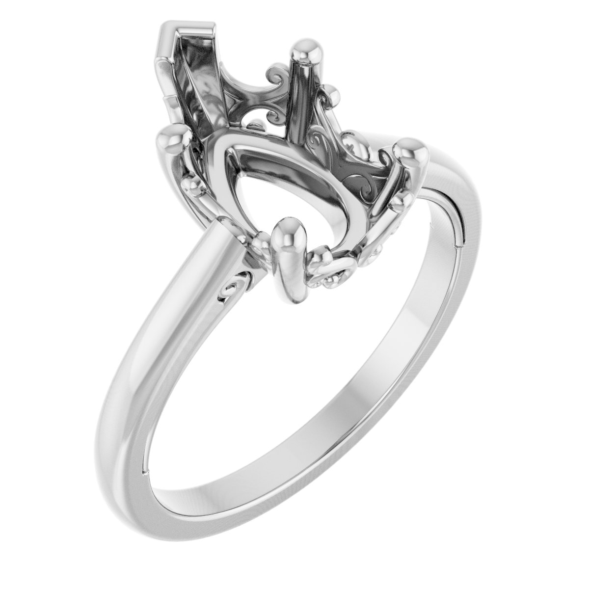 Solitaire Vintage-Inspired Scroll Engagement Ring