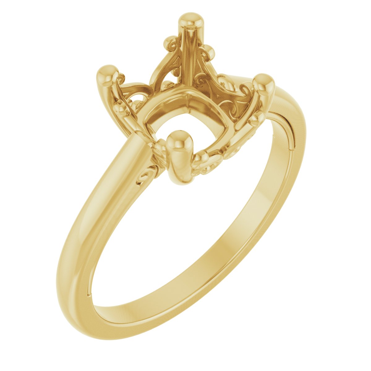 Solitaire Vintage-Inspired Scroll Engagement Ring