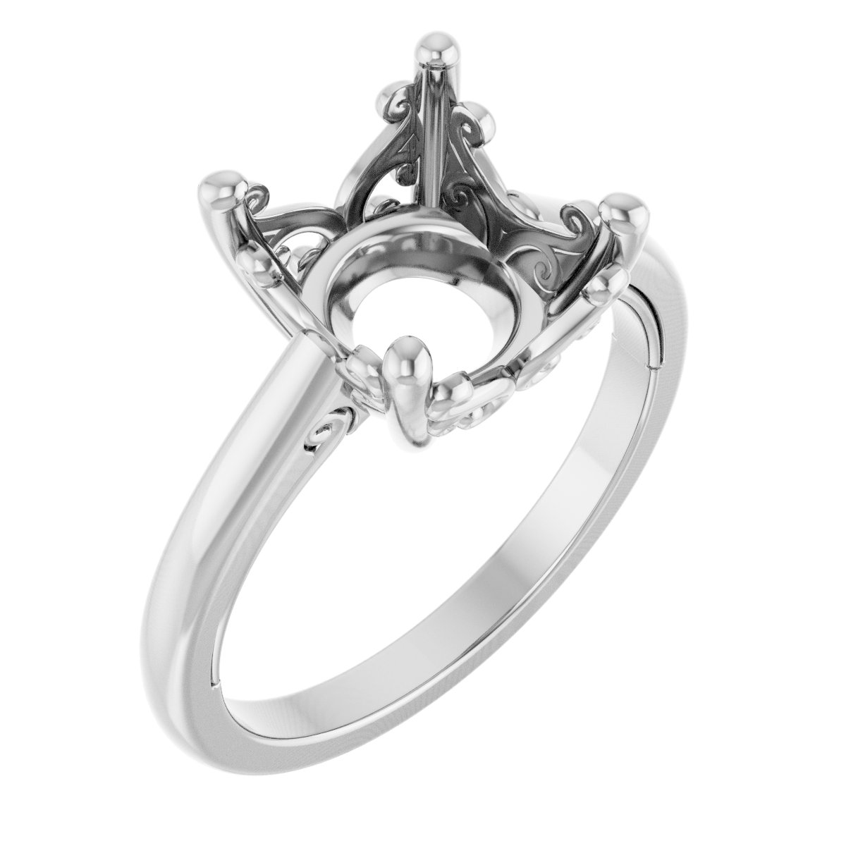 Solitaire Vintage-Inspired Scroll Engagement Ring