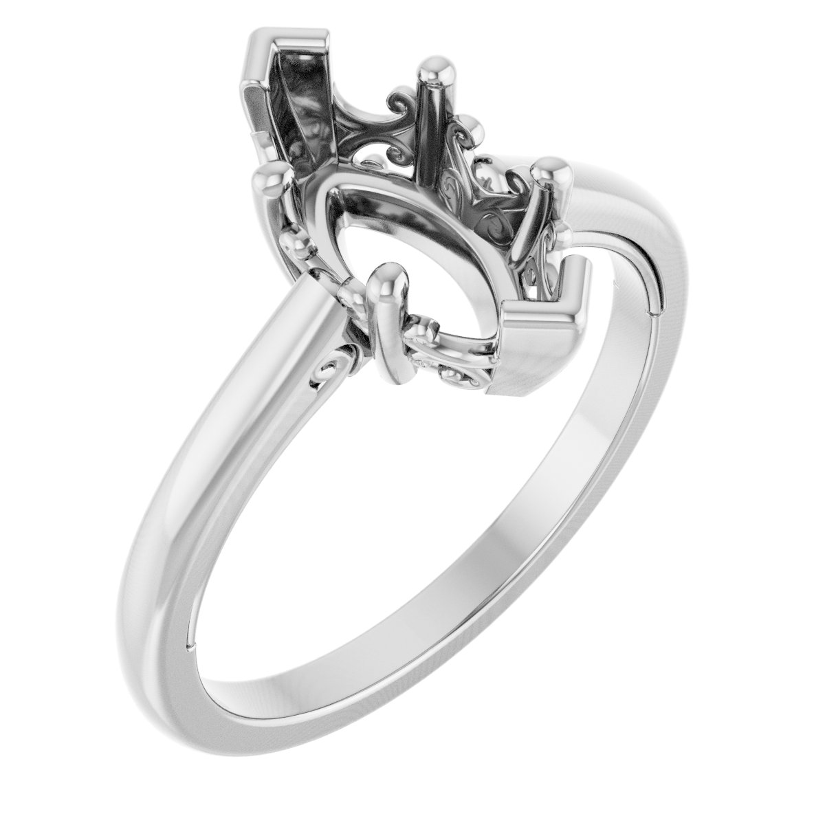 Solitaire Vintage-Inspired Scroll Engagement Ring