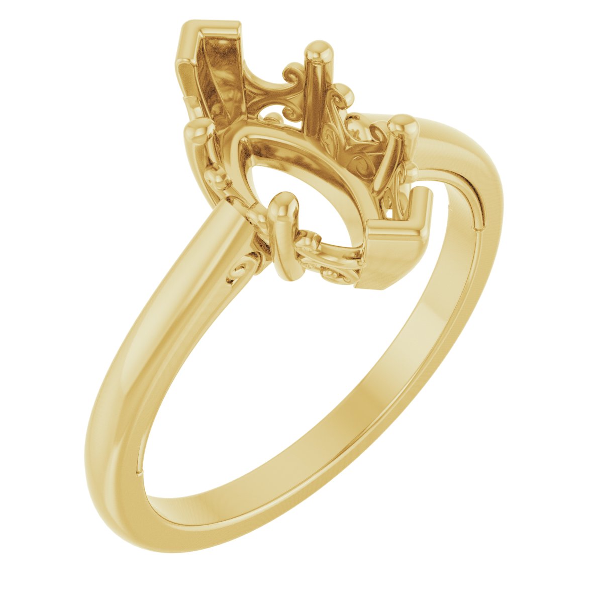 Solitaire Vintage-Inspired Scroll Engagement Ring