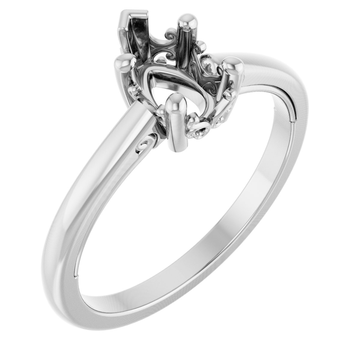 Solitaire Vintage-Inspired Scroll Engagement Ring