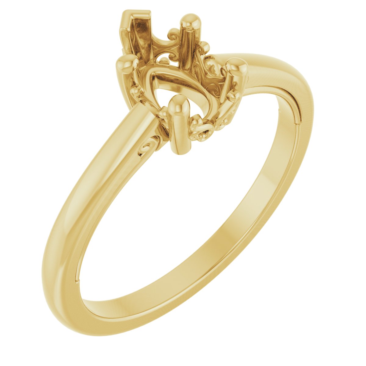 Solitaire Vintage-Inspired Scroll Engagement Ring