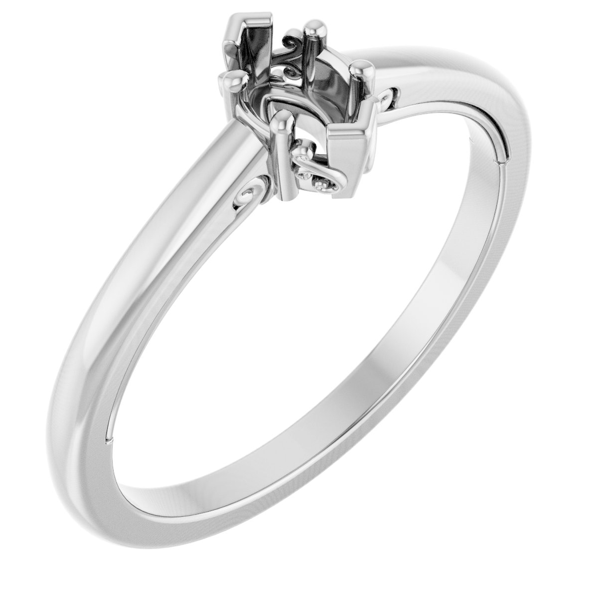 Solitaire Vintage-Inspired Scroll Engagement Ring