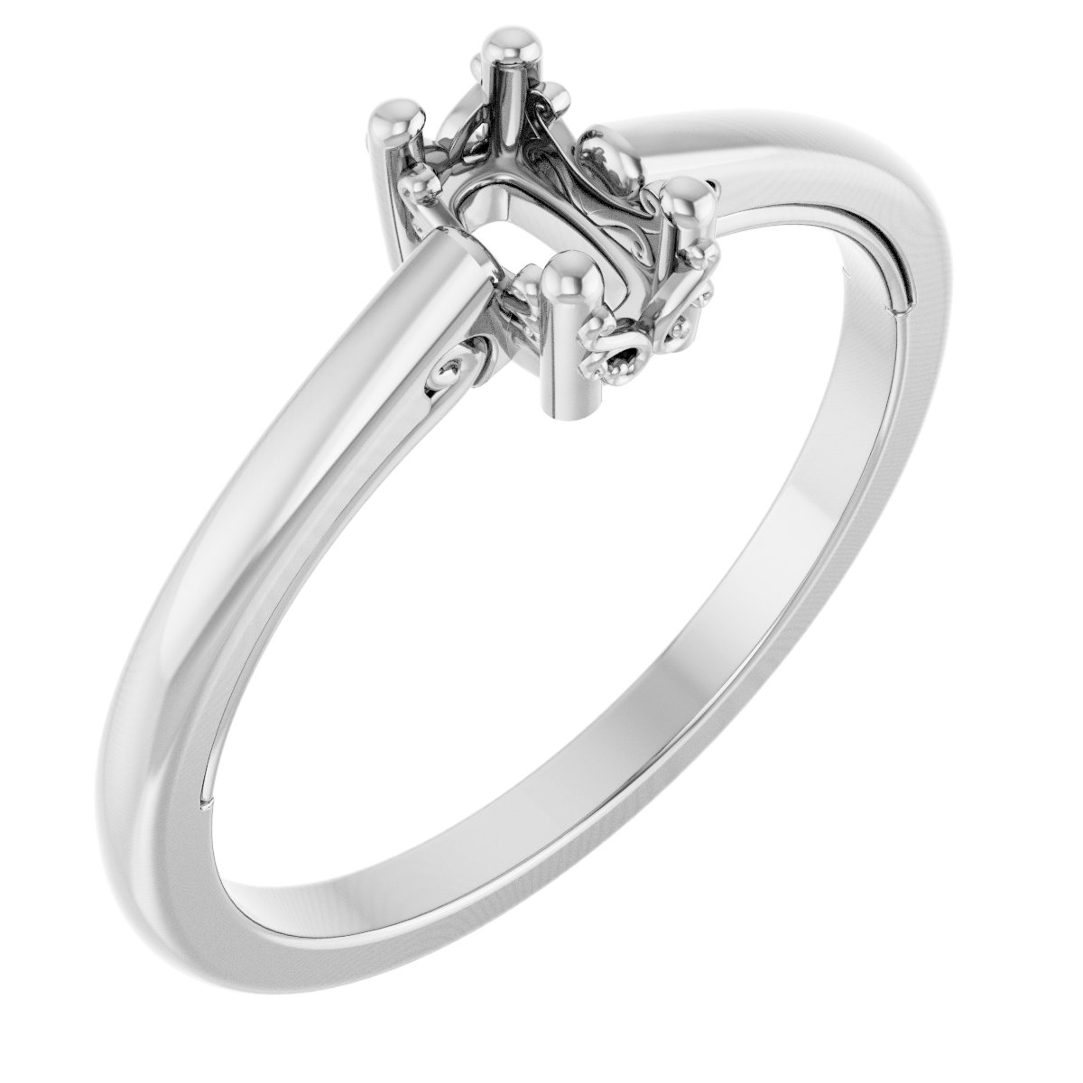 Solitaire Vintage-Inspired Scroll Engagement Ring