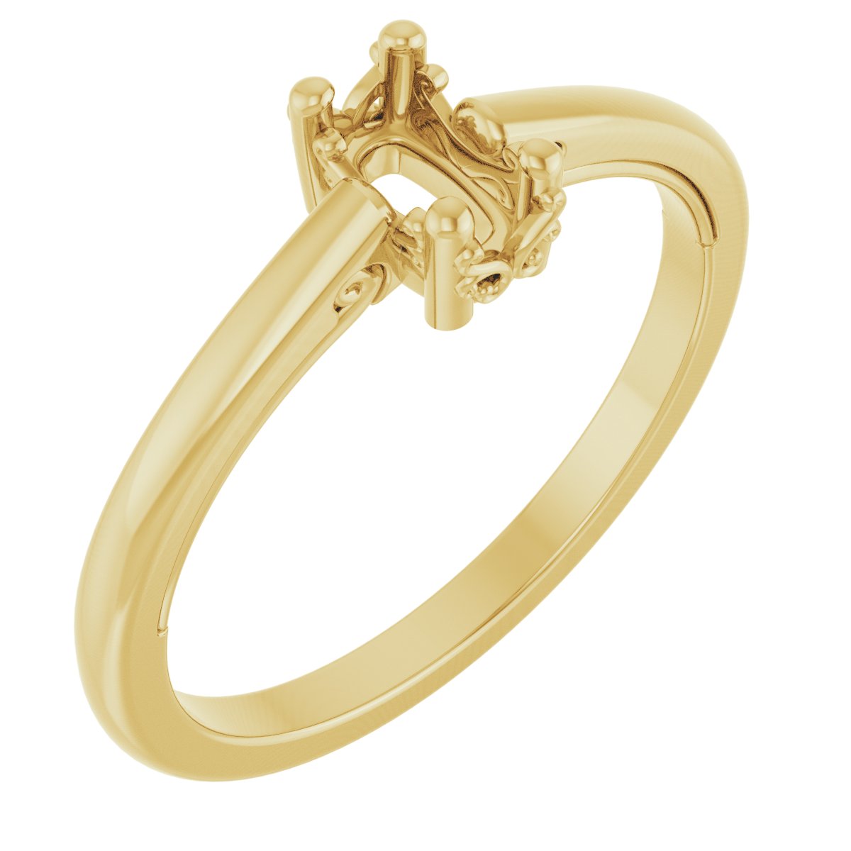 Solitaire Vintage-Inspired Scroll Engagement Ring