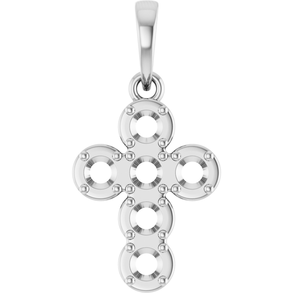 Bezel-Style Accented Cross Pendant