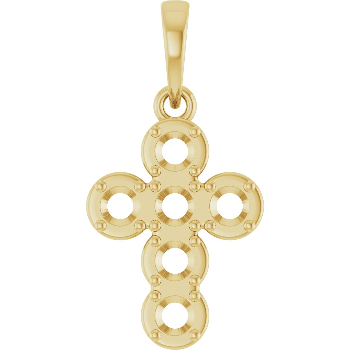 Bezel-Style Accented Cross Pendant