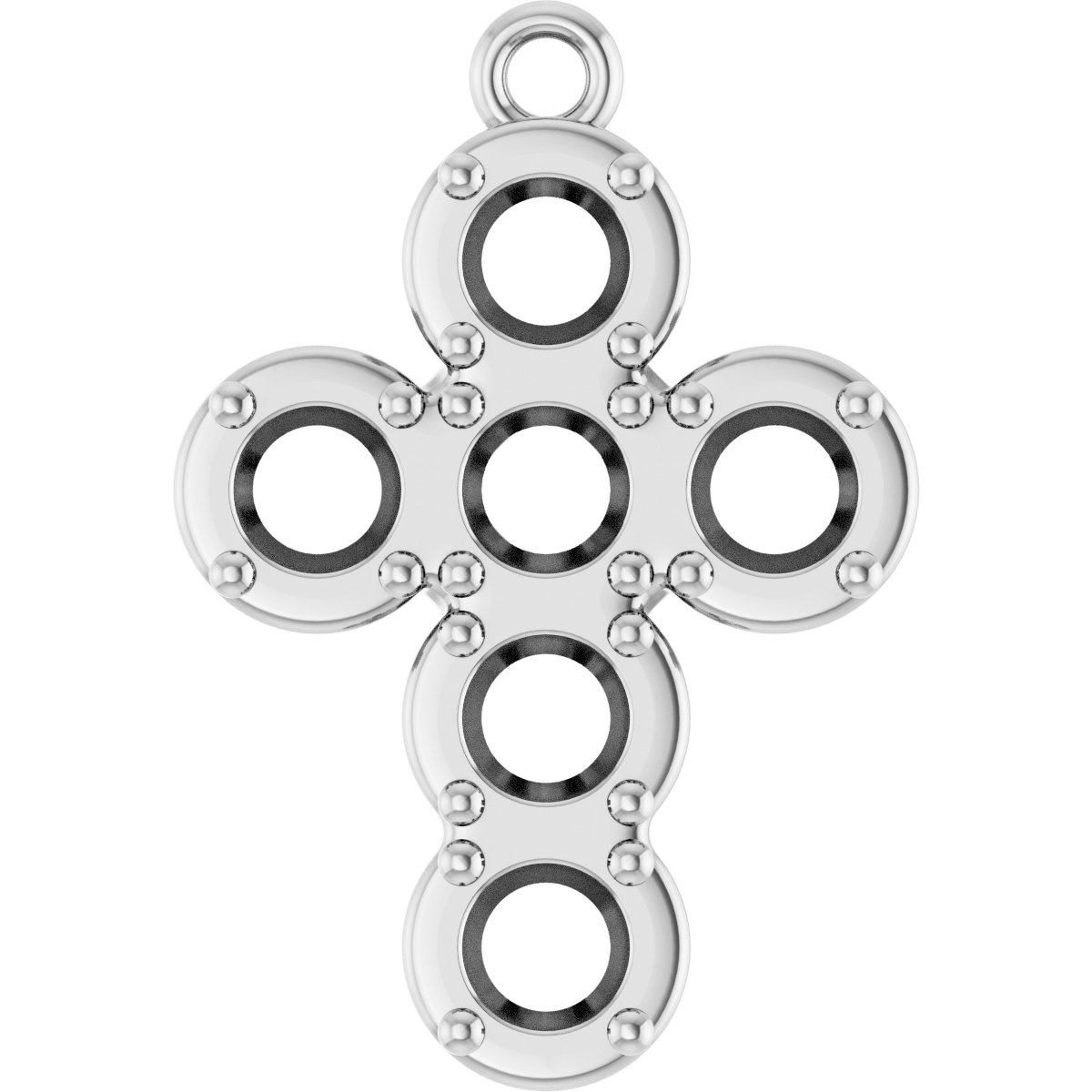 Bezel-Style Accented Cross Dangle