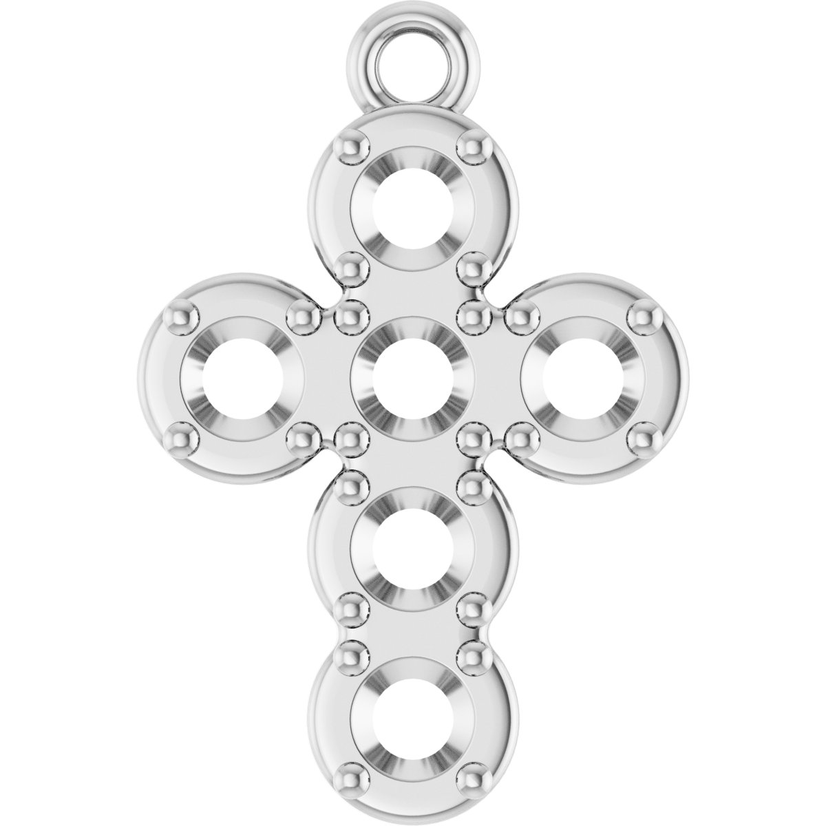 Bezel-Style Accented Cross Dangle