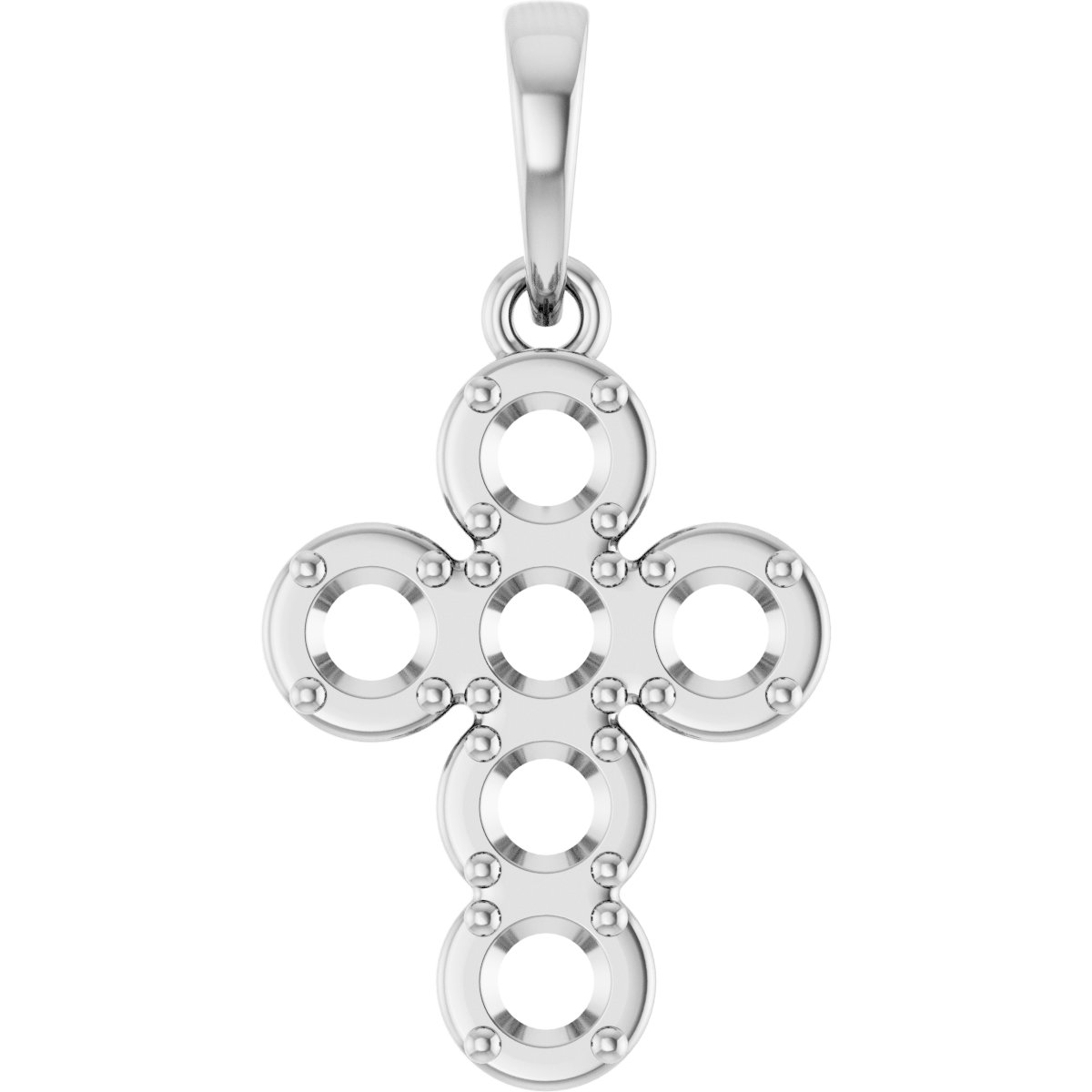 Bezel-Style Accented Cross Pendant