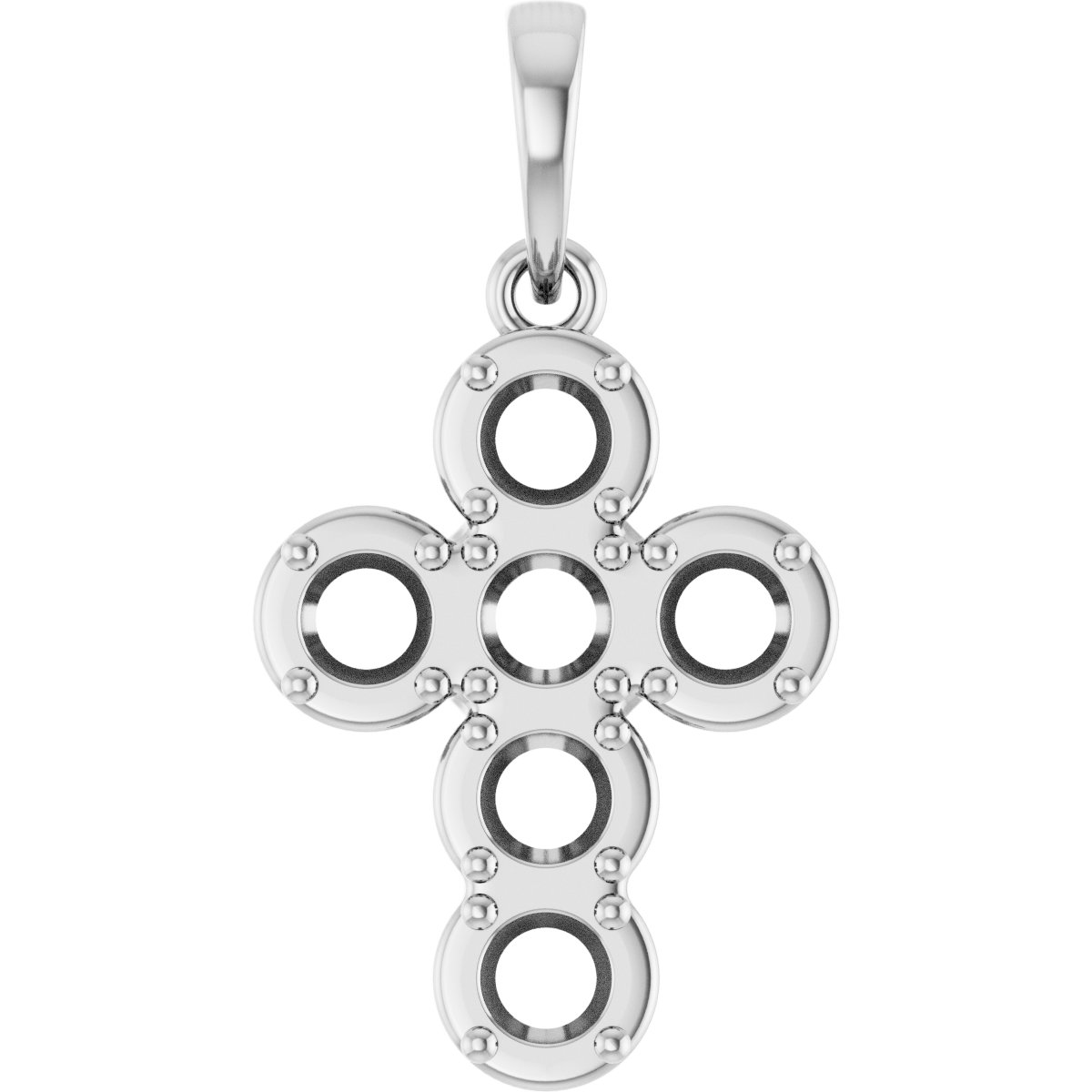 Bezel-Style Accented Cross Pendant