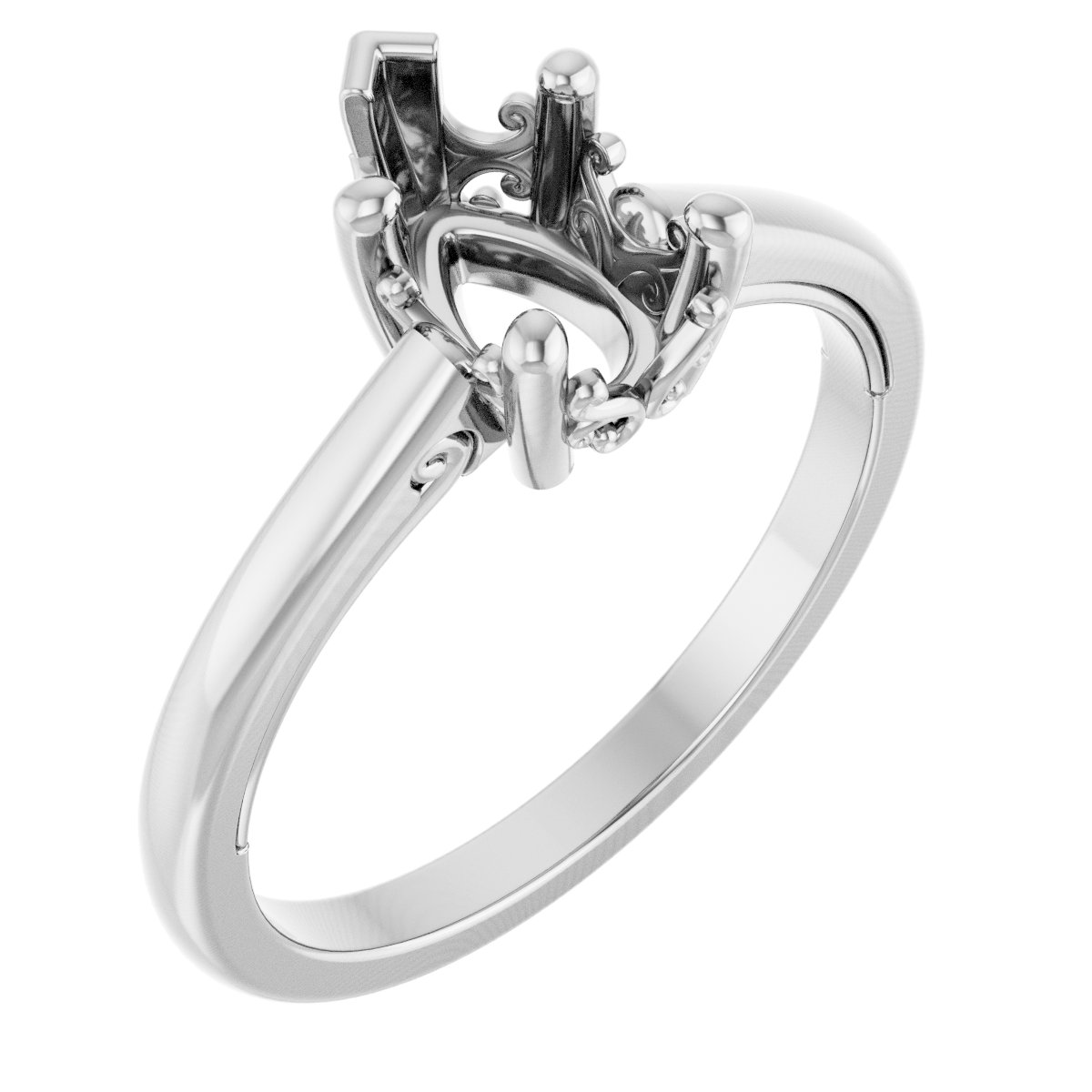 Solitaire Vintage-Inspired Scroll Engagement Ring