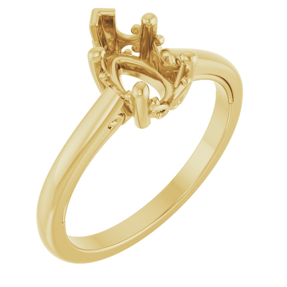 Solitaire Vintage-Inspired Scroll Engagement Ring