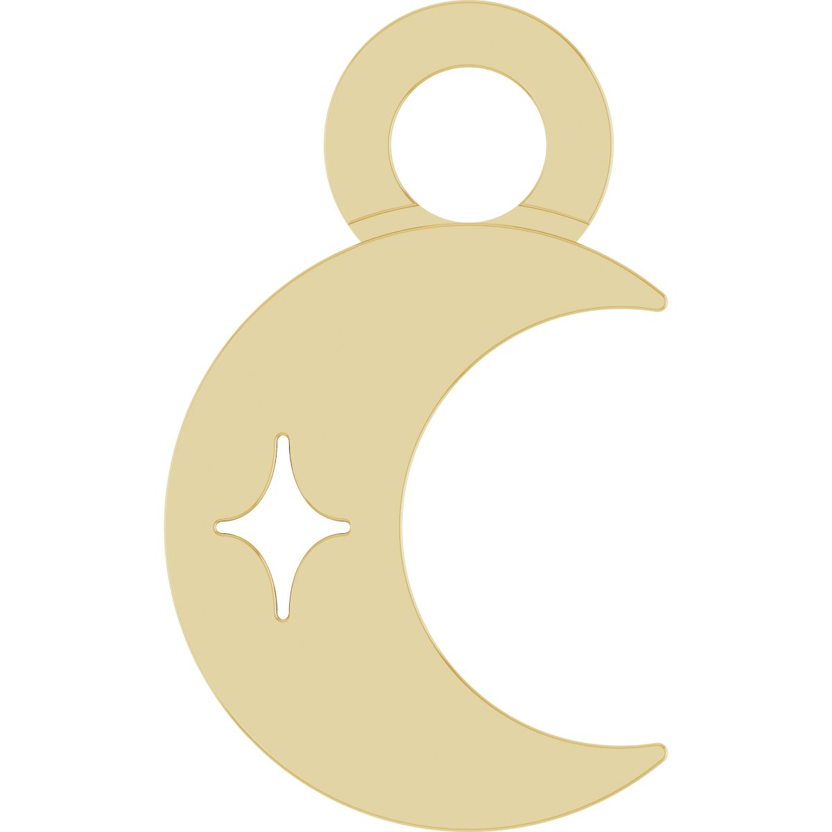 Star Pierced Moon Dangle