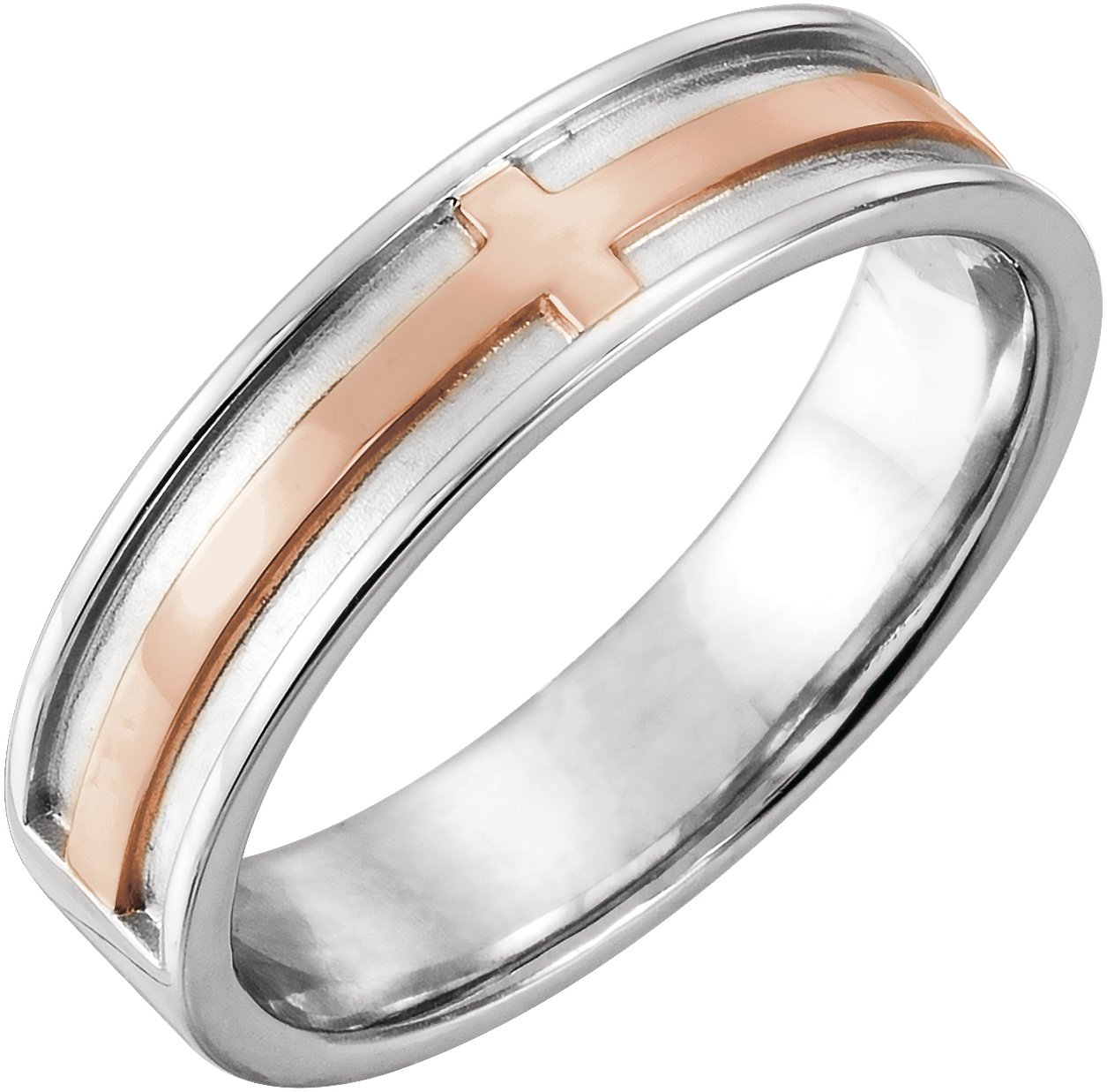 Grooved Cross Flat Band with Bead Blast Finish