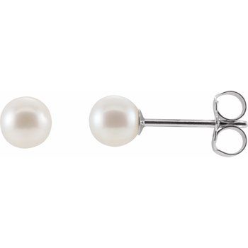 14K White Freshwater Cultured Pearl Earrings Ref. 9413950
