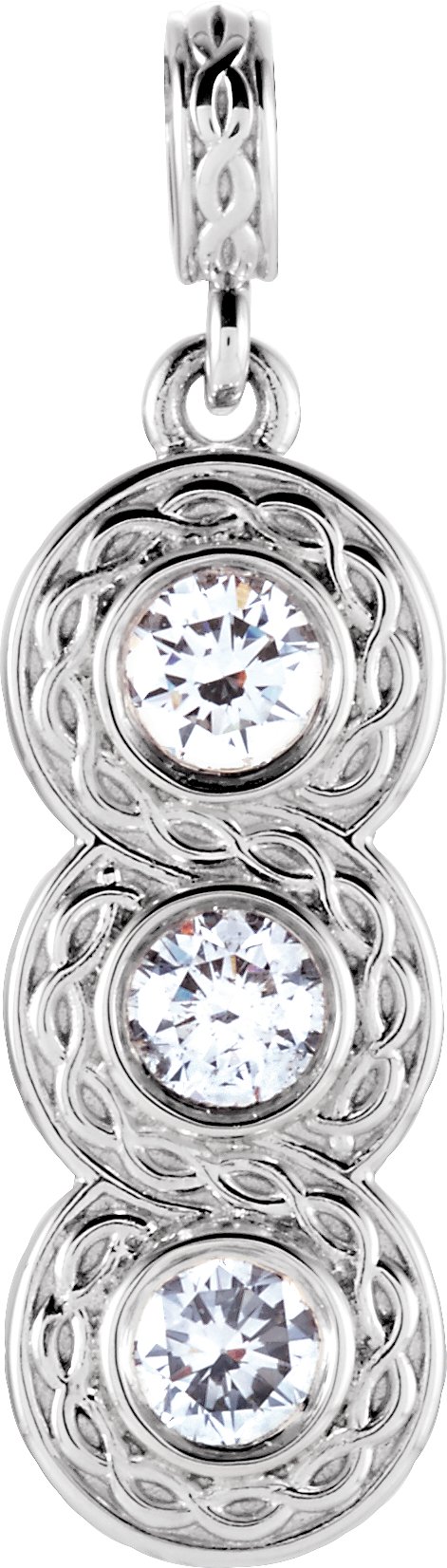 Three-Stone Bezel-Set Pendant