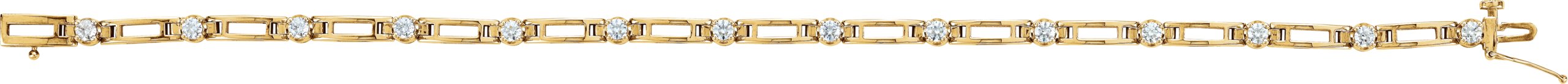 14K Yellow Gold 3/4 CTW Natural Diamond Line 7 1/4 Bracelet