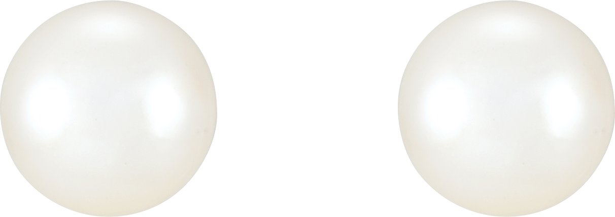 Sterling Silver 9.5-10 mm Cultured White Freshwater Pearl Earrings-2