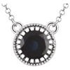 14K White Blue Sapphire inchSeptember inch 18 inch Birthstone Necklace Ref 9914056