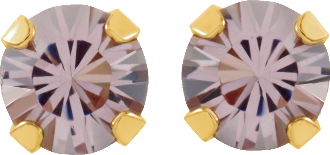14K Yellow Imitation Alexandrite Inverness® Piercing Earrings
