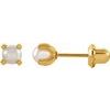 24K Gold Washed Stainless Steel Imitation Pearl Piercing Earrings Ref. 1845177