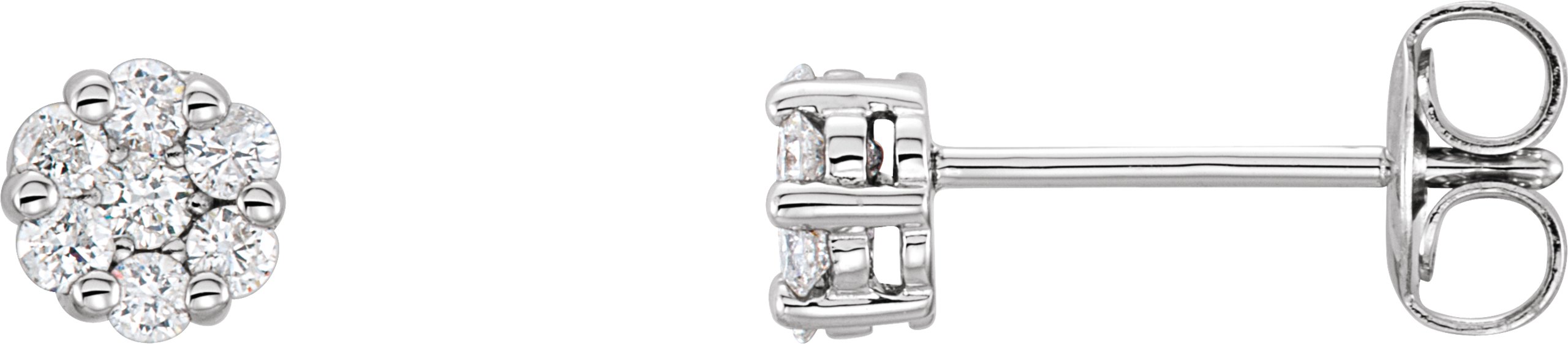 14K White 1/4 CTW Natural Diamond Cluster Earrings