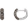 14K White .625 CTW Black Diamond Hoops Earrings Ref. 9658950