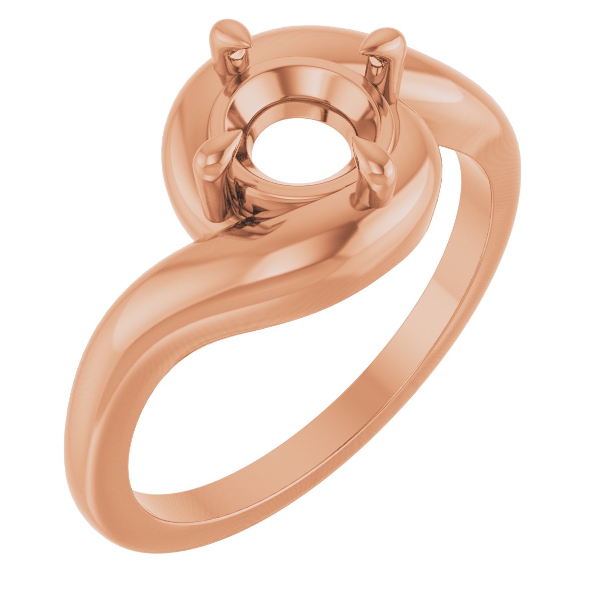 Claw-Prong Solitaire Bypass Engagement Ring