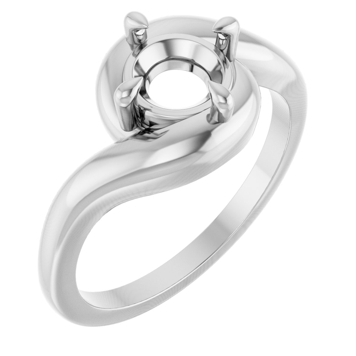 Claw-Prong Solitaire Bypass Engagement Ring