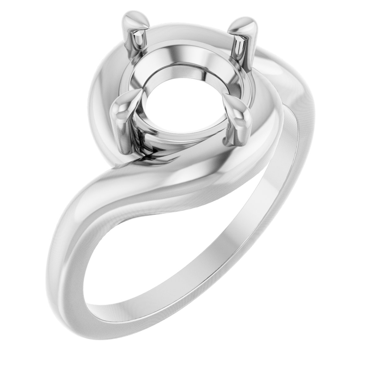 Claw-Prong Solitaire Bypass Engagement Ring