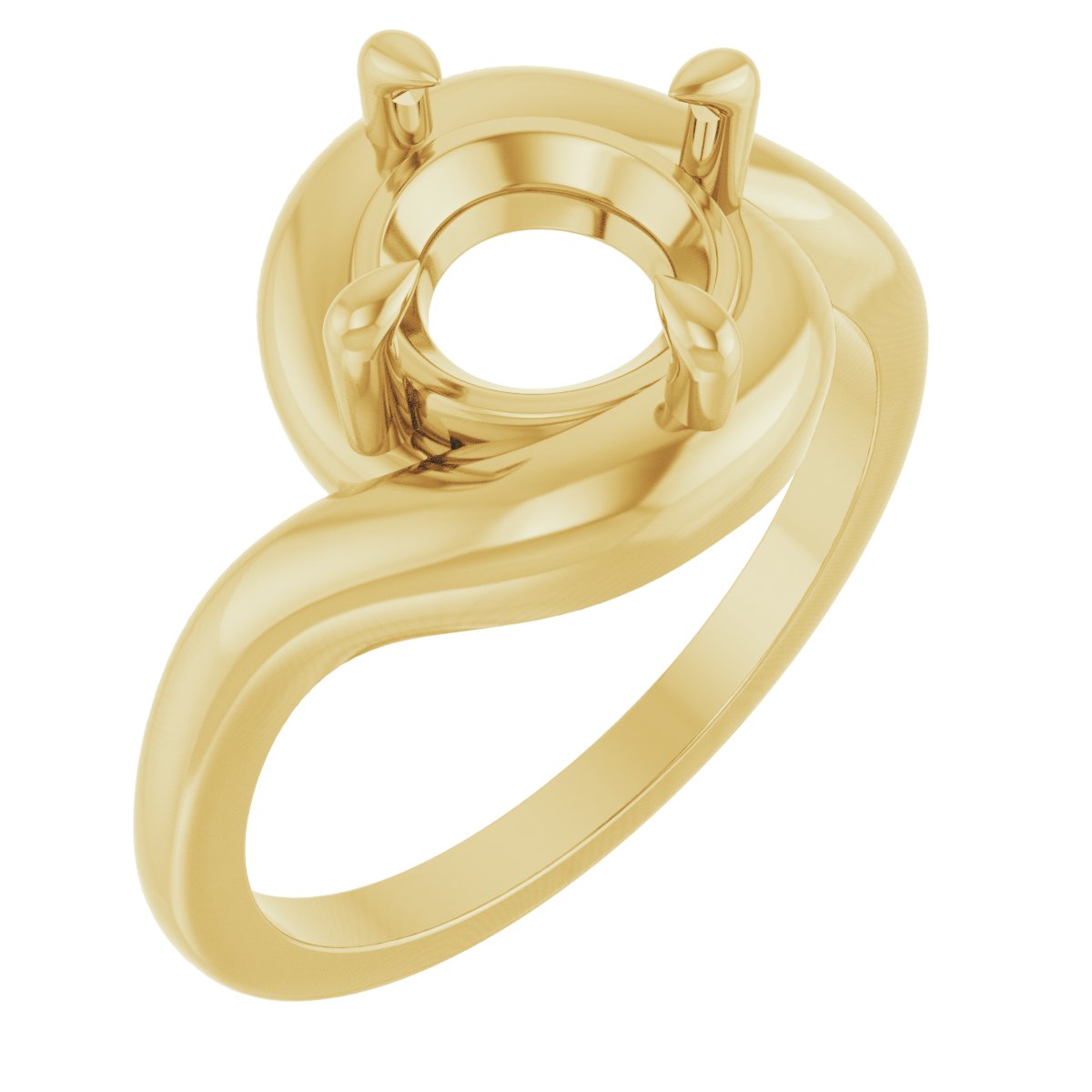 Claw-Prong Solitaire Bypass Engagement Ring