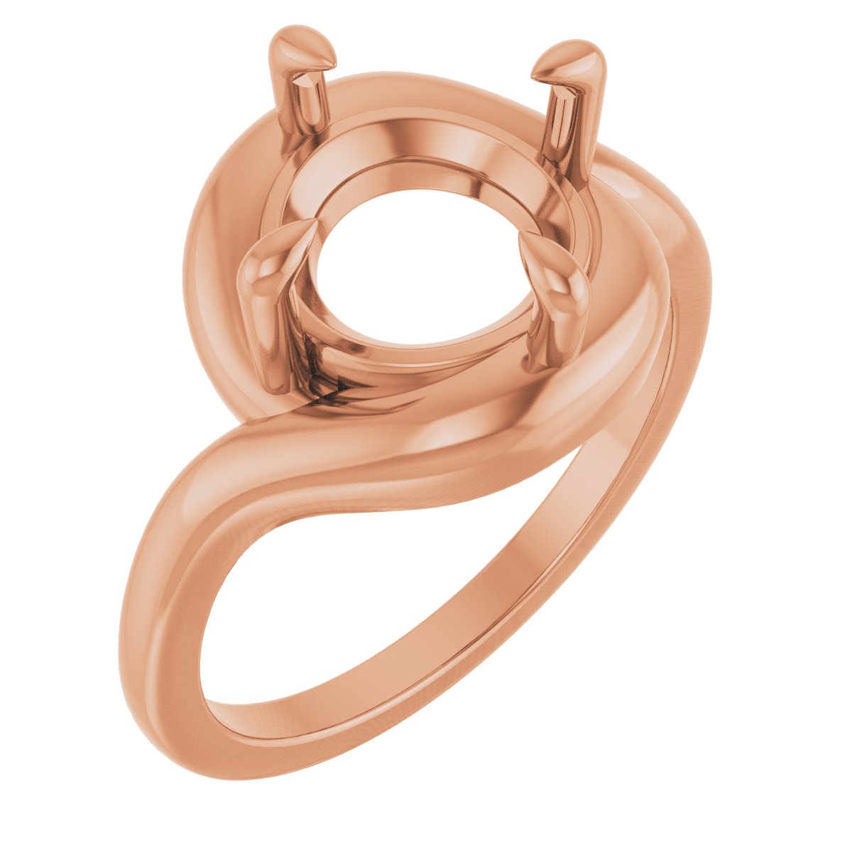 Claw-Prong Solitaire Bypass Engagement Ring