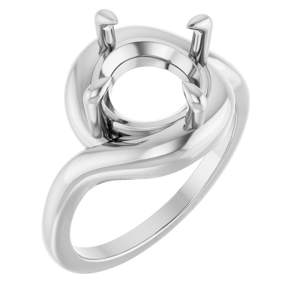 Claw-Prong Solitaire Bypass Engagement Ring