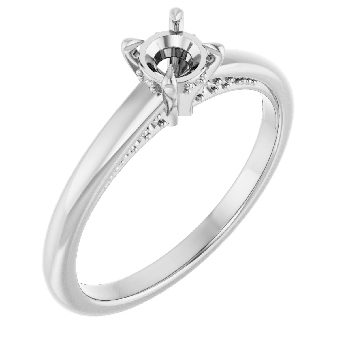 Claw-Prong Hidden Halo-Style Engagement Ring
