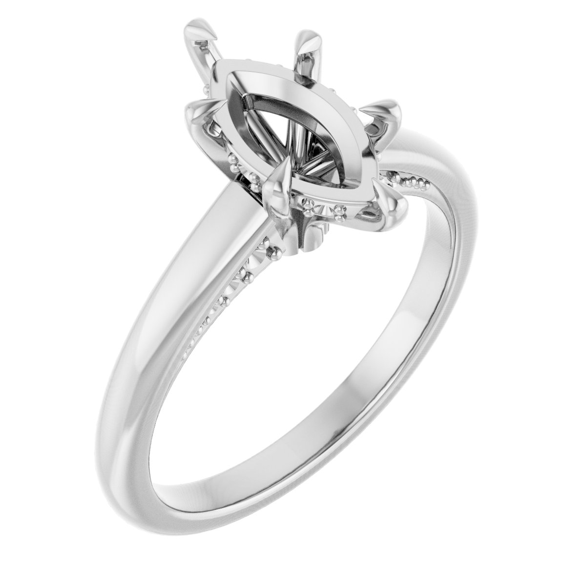 Claw-Prong Hidden Halo-Style Engagement Ring