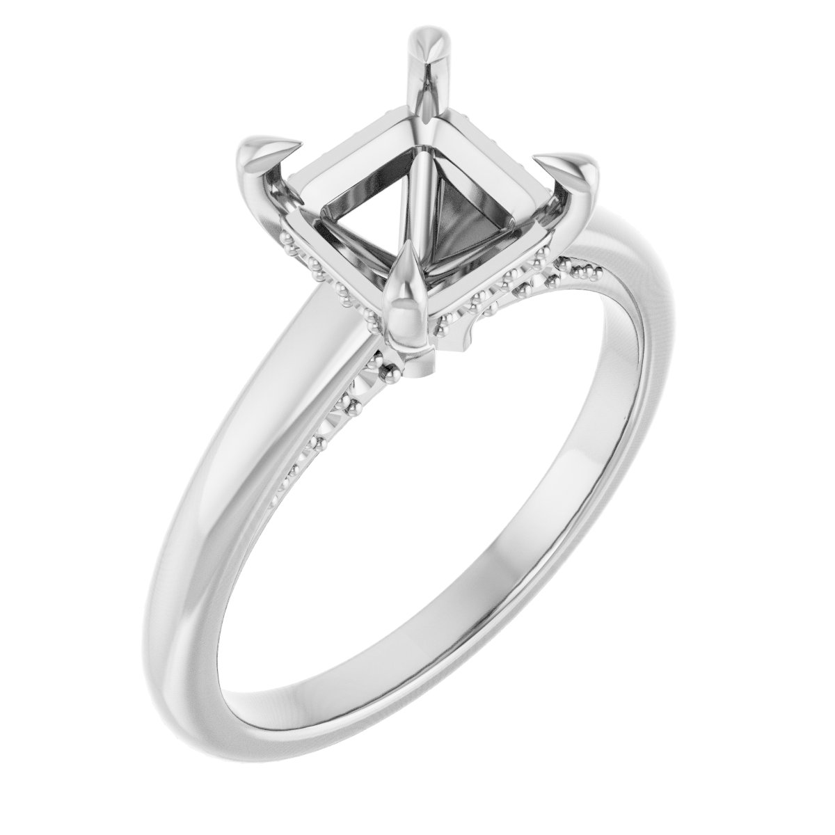 Claw-Prong Hidden Halo-Style Engagement Ring