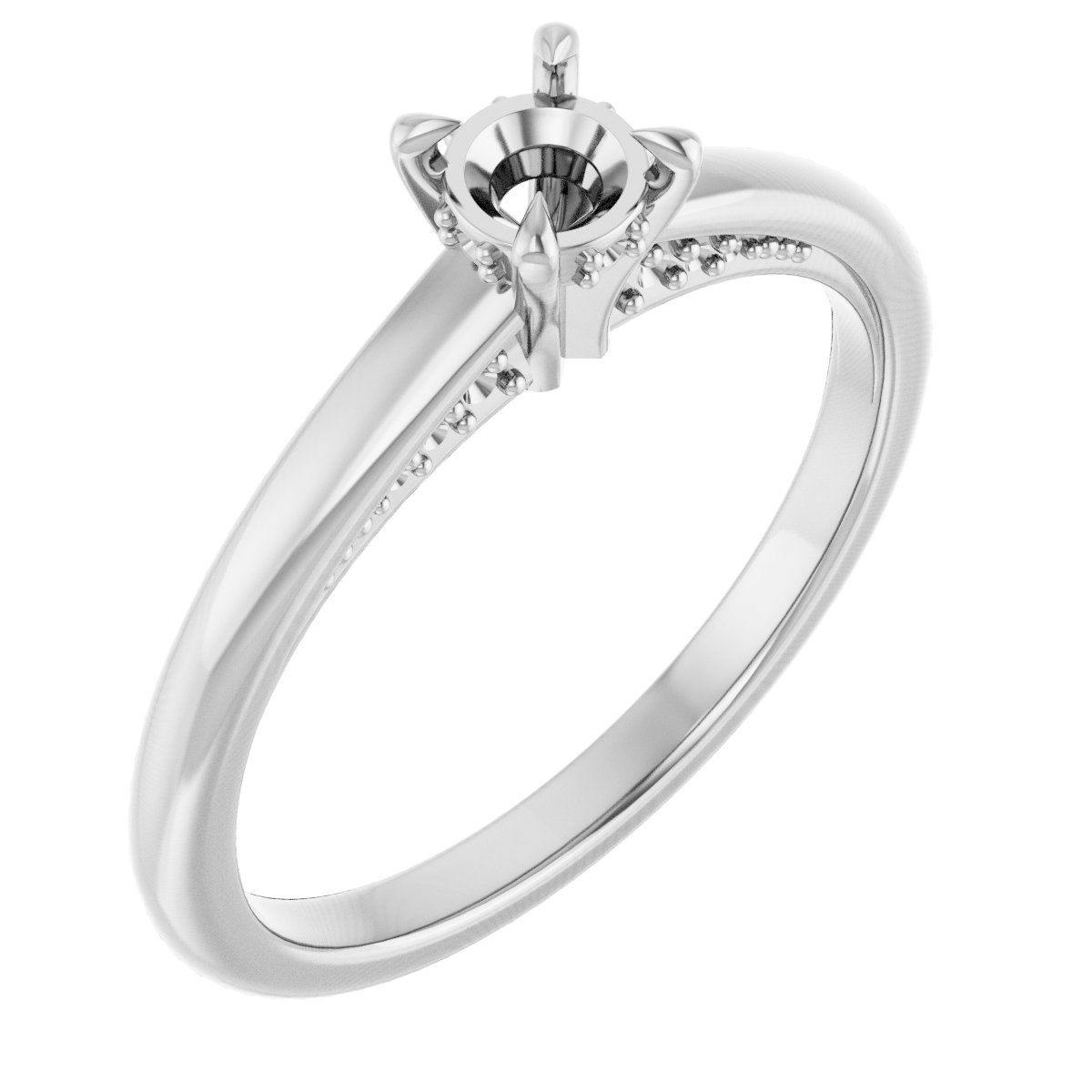 Claw-Prong Hidden Halo-Style Engagement Ring