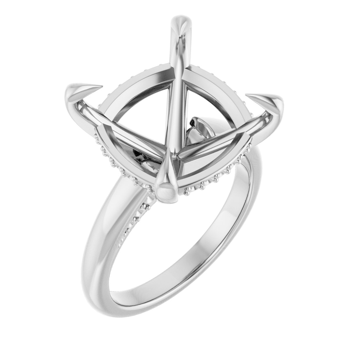 Claw-Prong Hidden Halo-Style Engagement Ring