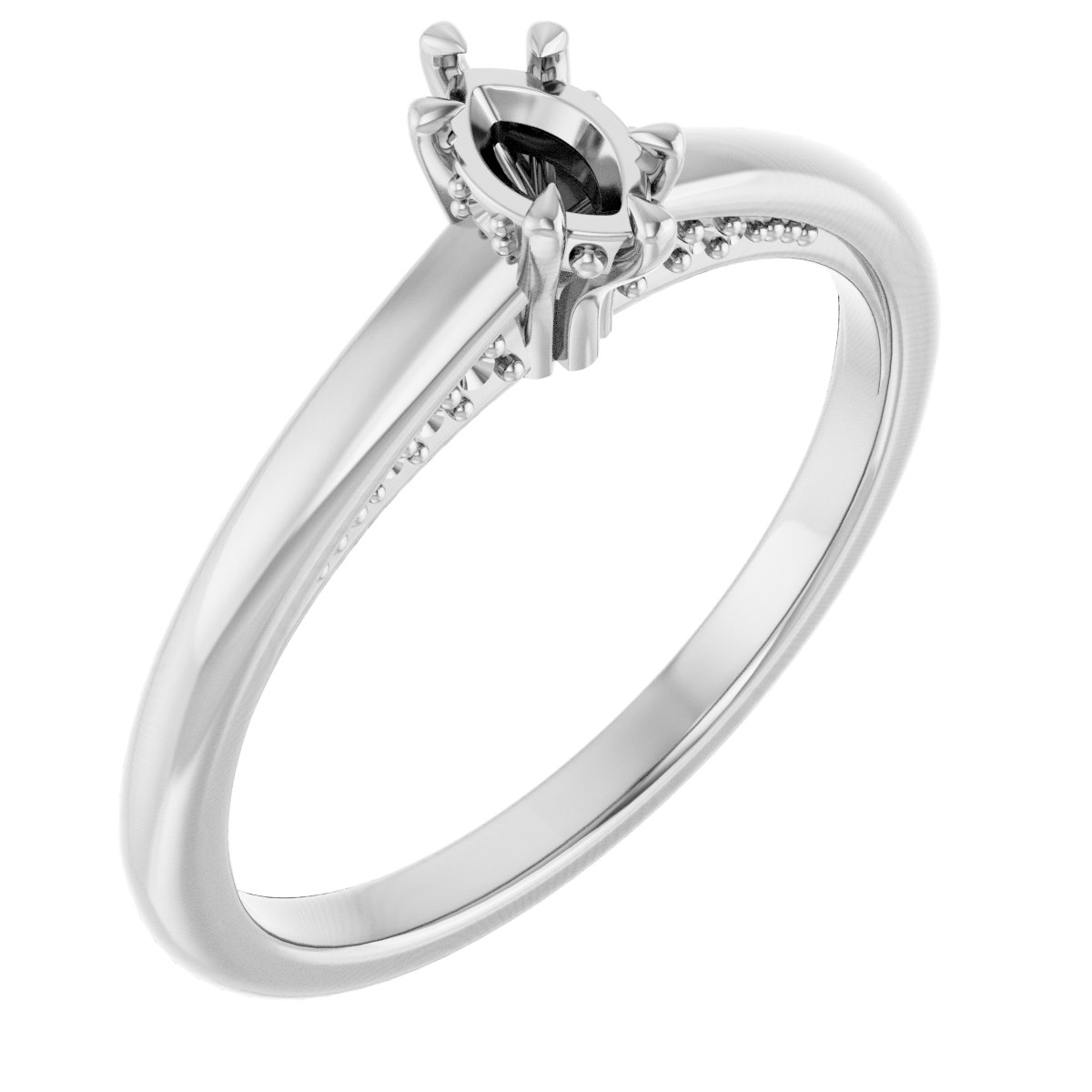 Claw-Prong Hidden Halo-Style Engagement Ring