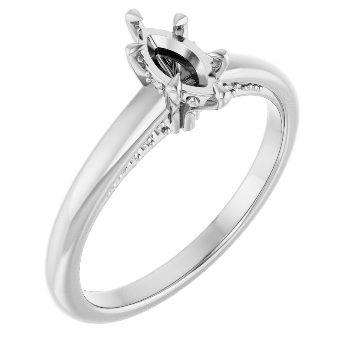Claw-Prong Hidden Halo-Style Engagement Ring