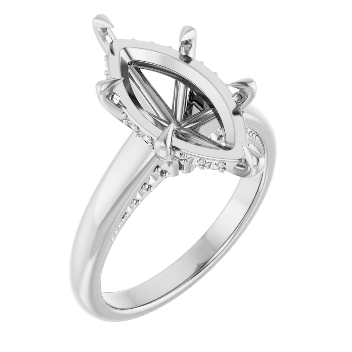 Claw-Prong Hidden Halo-Style Engagement Ring