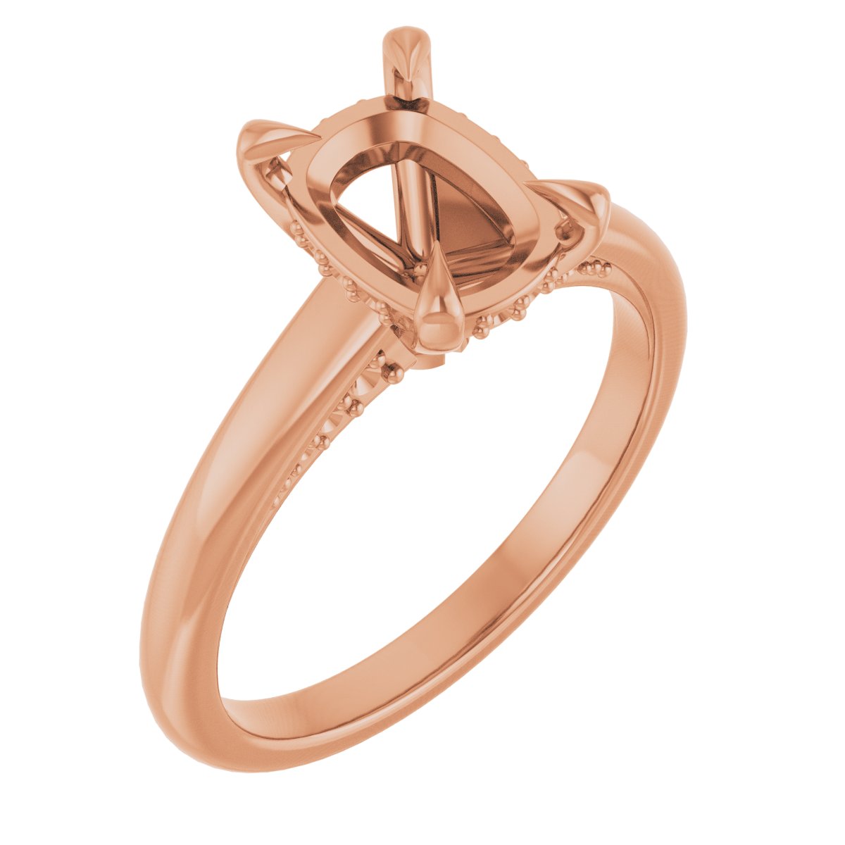 Claw-Prong Hidden Halo-Style Engagement Ring