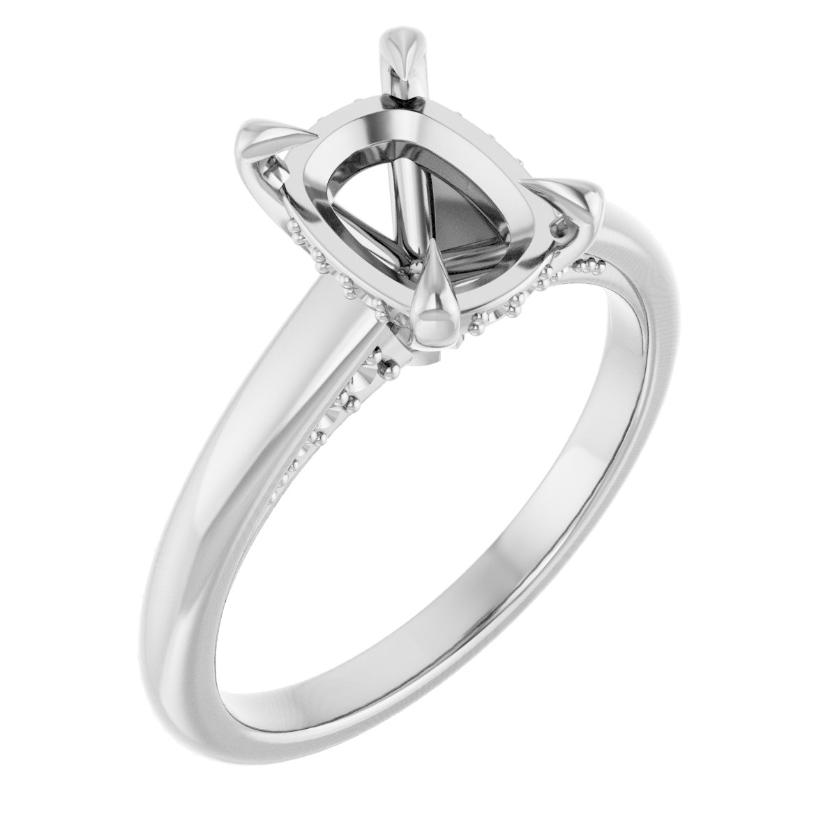 Claw-Prong Hidden Halo-Style Engagement Ring